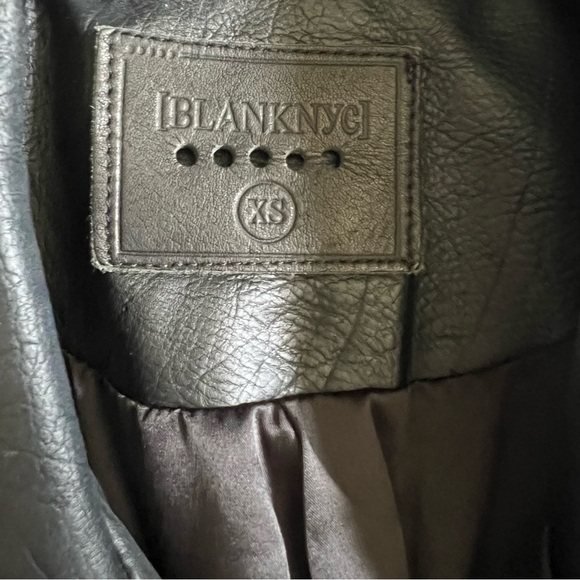 BLANK NYC BLACK VEGAN LEATHER “AS YOU WISH” MOTO JACKET WITH FLORAL EMBROIDERY - Picture 9 of 12